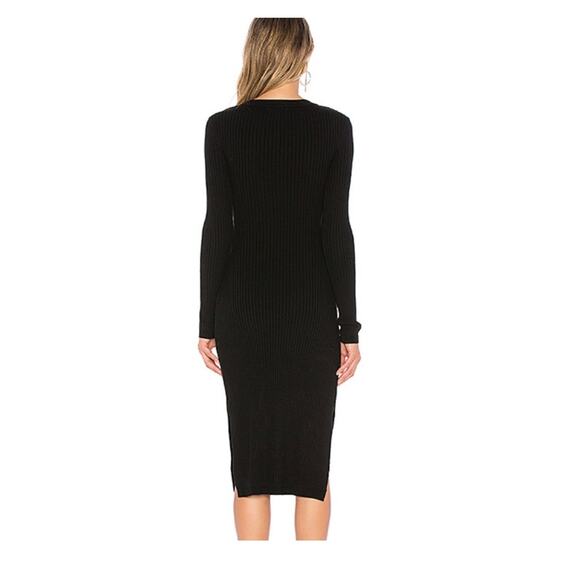 Lovers + Friends Around the Fire Ribbed Midi Sweater Dress Size XS Black Knit - Picture 14 of 14